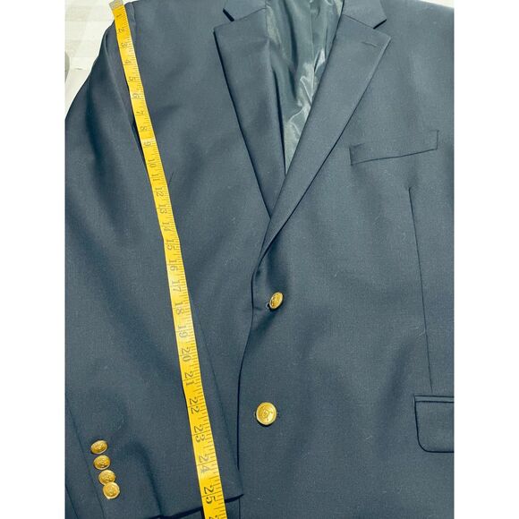 Lauren Ralph Lauren classic sport coat gold buttons navy Blue jacket  men's 48L - Picture 11 of 13